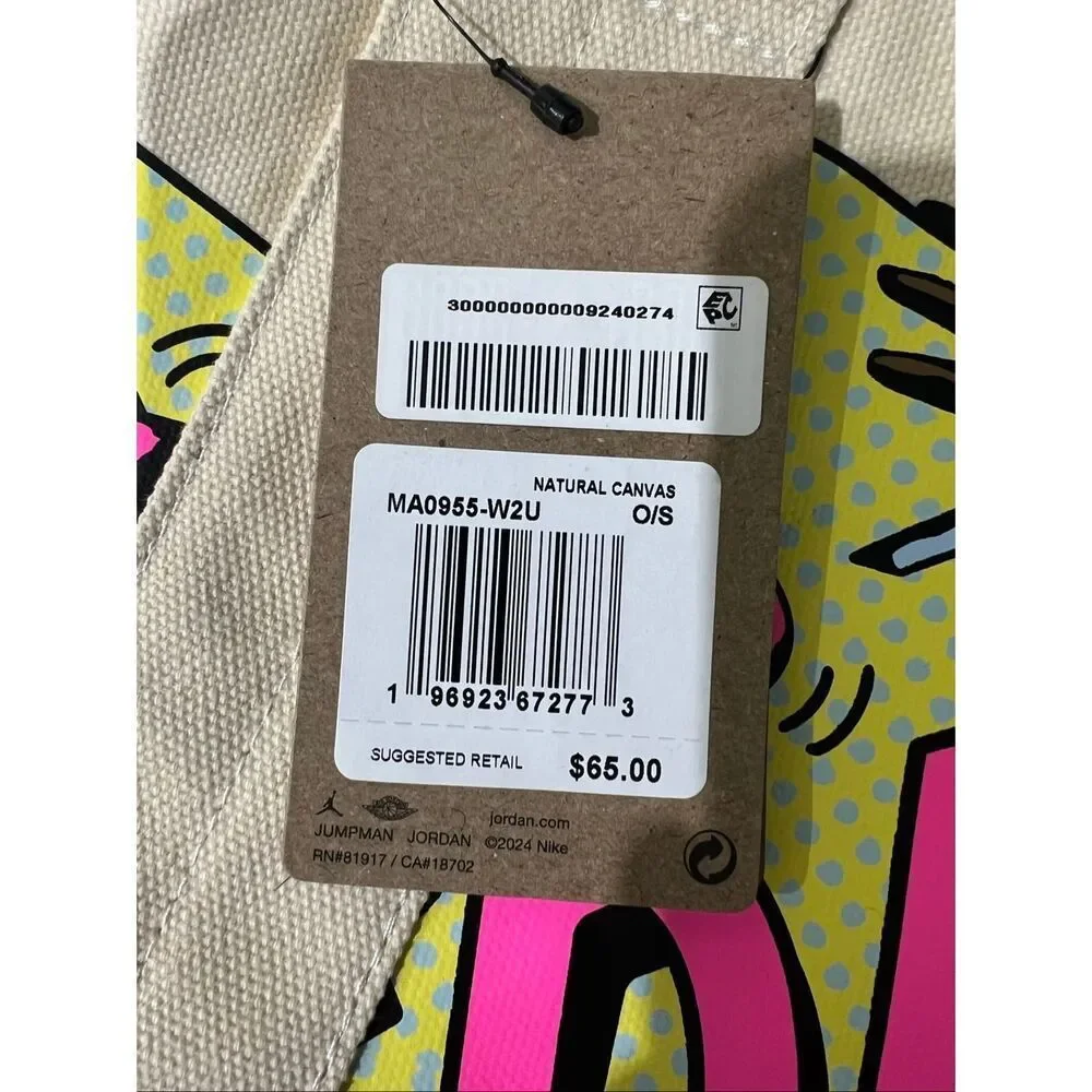 Jordan Natural Jumpman Dunk Graphic Canvas Tote